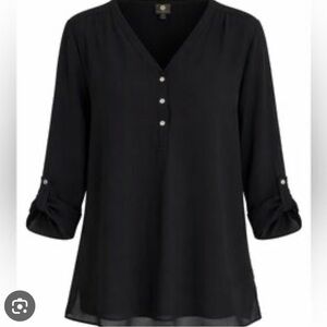 Collection Black Women's Button-Front Blouse